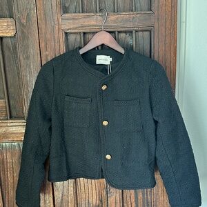 Zara Black Kids Blazer with Gold Accents